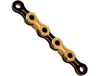 Łańcuch KMC X11SL złoto-czarny 11rz ze spinką 118 ogniw