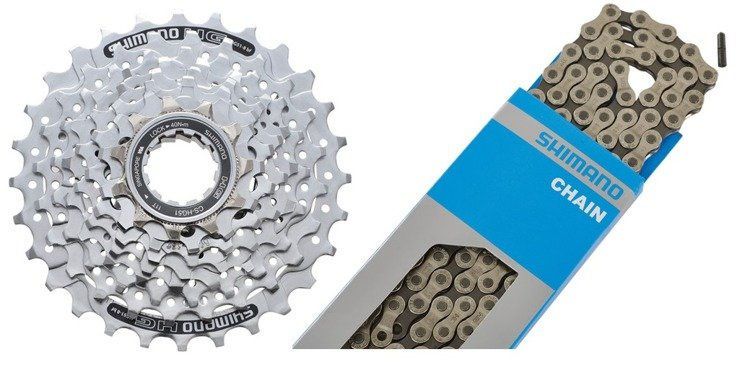 ZESTAW 8 rzędów Kaseta CS-HG51 Łańcuch CN-HG71 | Dobra Cena