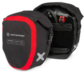 Sakwy uniwersalne EXTRAWHEEL RAMBLER PREMIUM CORDURA BLACK/RED 25L