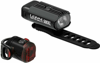 Zestaw lampki LEZYNE HECTO DRIVE 500XL przód 500 lm, FEMTO USB 5 lm, usb czarne