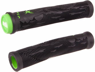 Chwyty gripy ODI HUCKER FLANGELESS GRIP długie czarne/zielone