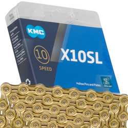 Łańcuch rowerowy KMC X10SL 10 RZ 114 OGNIW ZŁOTY