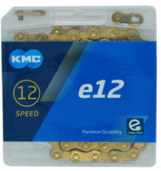 Łańcuch KMC e12 Ti-N Gold złoty 130 ogniw + spinka e-bike