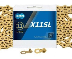 BX11SLT18W WOSK Łańcuch KMC X11SL Ti-N Złoty 11rz 118L + spinka BOX