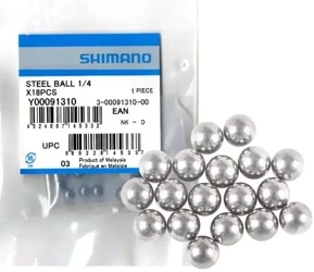 Kulki łożyskowe Shimano o średnicy 1/4'' do piast - zestaw 18 kulek