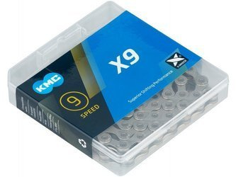 Łańcuch KMC X9 srebrny 9rz 114 ogniw + spinka