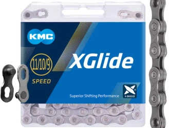 Łańcuch KMC X-Glide 9 rzędowy 122 ogniwa długi ze spinką BOX